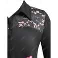 thumbnail image 3 of Top de Túnica de Talla Extra con Estampado de Flores con Media Rosegal  Blusas Tallas Grandes, 3 of 5