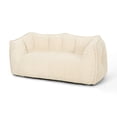 thumbnail image 4 of PamapicLife Double Seater Teddy Fabric Foam Filled Bean Bag Chair for Living Room, White, 4 of 8