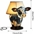 thumbnail image 5 of Cute Animal Table Lamp Cow Decor, Bedside Lamp Lighted Cow Desk Lamp for Living Room, Stained Glass Animal Night Light for Bedroom, Office, Home, 5 of 5