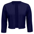 thumbnail image 6 of Arlun Fall Cropped Cardigan for Women Lightweight 3/4 Length Sleeve Open Front Cardigans for Oktoberfest Trendy Casual Crew Neck Solid Color Basic Thin Outerwear, 6 of 7