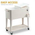 thumbnail image 5 of Zimtown Cooer Cart 80 Quart Rolling Ice Chest on Wheels Bar Drink Cooler Cart with Shelf White, 5 of 7