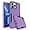 Black/Purple, variant on for iPhone 13 Pro Max Phone Case, with Tempered Glass Screen Protector, Dust-Proof Port Cover, Full Body Non-Slip Rubber Covered, Wear-Resistant & Drop-Proof, Black/Purple