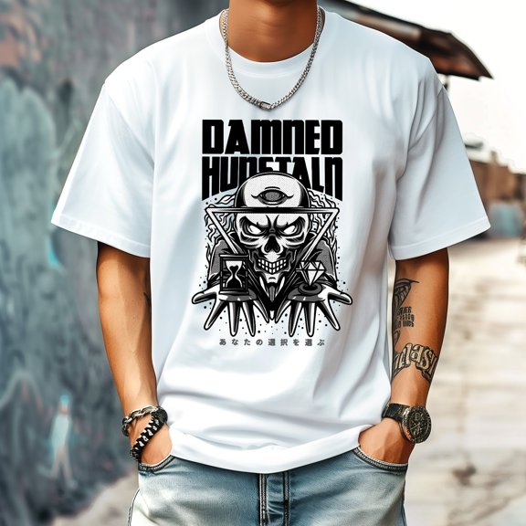 Men's T Shirt Round Neck Patterned Tee Summer New Sports Shirt Vintage Style Gift for Friends XS