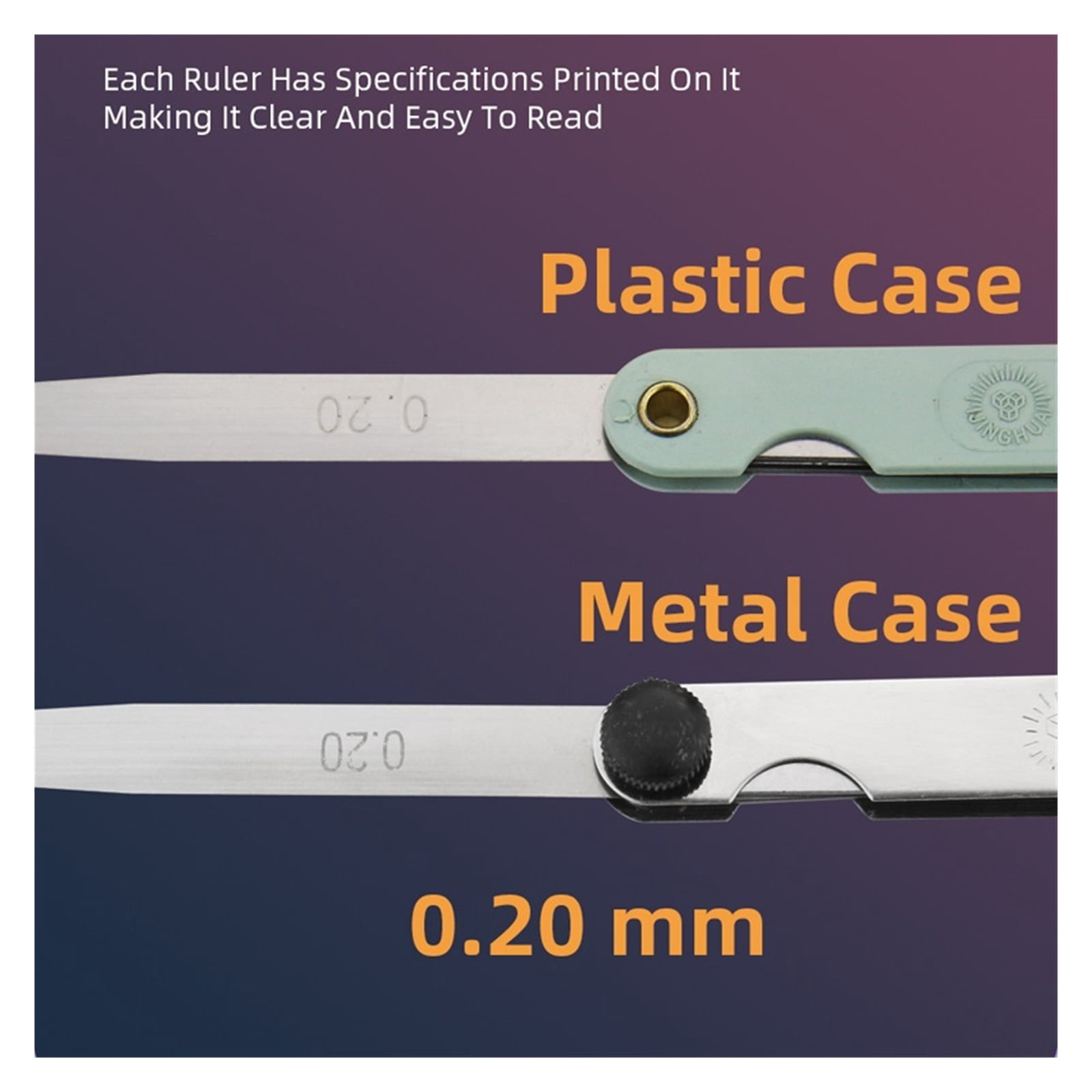 100B17 Feeler Gauge Metric Size 0.02-1mm Thickness Gauge Set Valves Foliage Of Valves Gap For Measurement Probe Gap ,Easy to Use