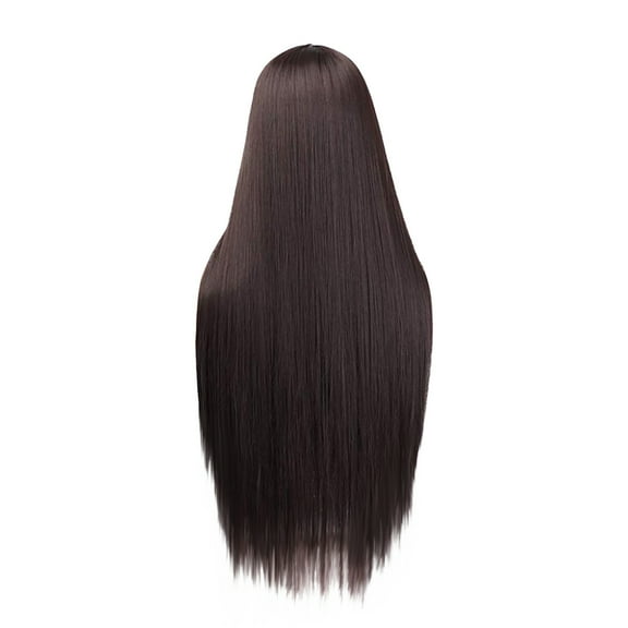 Wig with Bangs, Wigs for Women, Women's Fashion Long Straight Hair Wigs Rose Mesh Synthetic Fiber