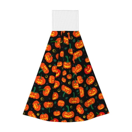 

Ocsxa Pumpkin Fallen Leaves for Hand Towels Hand Wipes with Velcro Soft and Fast Absorbent Hanging Towels Reusable Cleaning Cloth for Kitchen/Bathroom/Laundryroom 14x18In