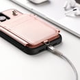 thumbnail image 6 of Decase For iPhone 15 Pro,Wallet Case PU Leather Shockproof Phone Shell Detachable Lanyard & Wrist Strap,Magnetic Buckle Back Cover Zipper Wallet Card Holder Pocket for Apple iPhone 15 Pro,Rosegold, 6 of 7