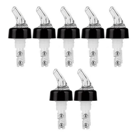 7PCS 30ml Plastic Liquor Pourer Olive Oil Wine Bottle Pour Spout Plug Stopper Cork Wine Dispenser Leakproof,7 x quantitative wine pourer,Transparent