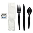 thumbnail image 2 of Six-Piece Cutlery Kit, Condiment/fork/knife/napkin/spoon, Heavyweight, Black, 250/carton | Bundle of 5 Cartons, 2 of 2