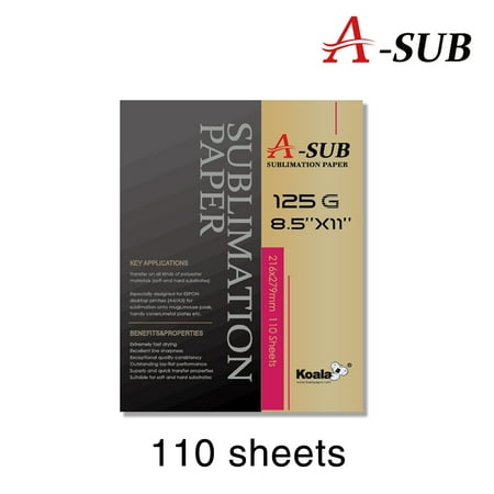 A-SUB Sublimation Paper- 8.5 x 11 Inch 110 Sheets for all Inkjet Printers, Letter
