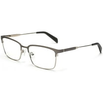 Tango Optics Square Metal Eyeglasses Frame Luxe RX Stainless Steel Nikolaas Tinbergen Grey Silver Accent For Prescription Lens -