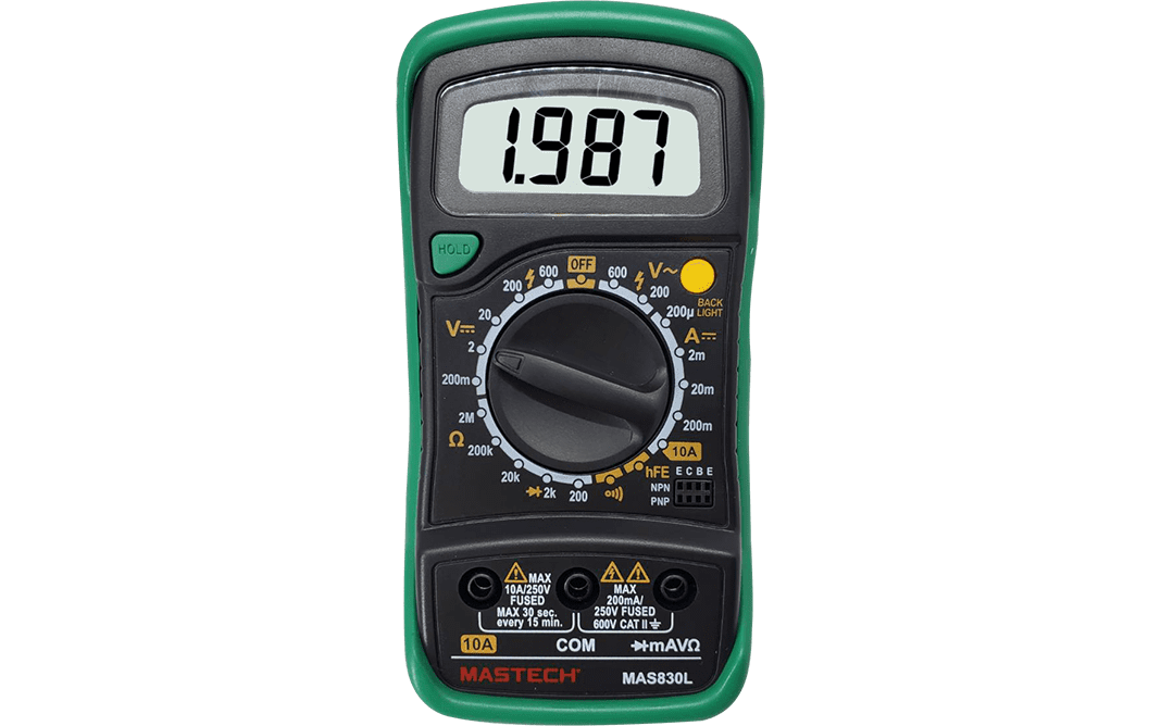 MASTECH MAS830L Digital Multimeter Display 2000 counts;Continuity Buzzer Less than 70 ±30ΩLow Battery Display(MAS830L)