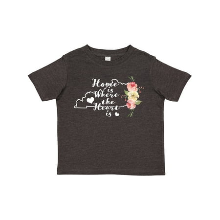 

Inktastic Kentucky Home is Where the Heart is with Watercolor Floral Boys or Girls Toddler T-Shirt