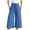 Blue, variant on Riforla Capri Pants for Women Casual Summer Wide Leg Pants Stretch Palazzo Pants with Pockets Capris Womens Summer Pants Green XXL