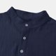 thumbnail image 5 of Hombres Casual Botones sólidos Playa Jersey Cuello alto Camisa de manga corta Blusa Pompotops oipoqjl46571, 5 of 9