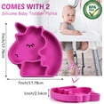 thumbnail image 2 of 2 Pieces Portable Silicone Suction Plates for Babies Toddlers Non Slip Suction Plates Divided Plate Baby Toddler Plate Reliable Unicorn Plate, Purple, 2 of 7