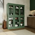 thumbnail image 3 of 100% Solid Wood 48.5" Pantry China Cabinet with Clear Glass Doors and Adjustable Shelves, 3 of 5