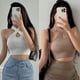 thumbnail image 2 of Camiseta De Mujer Con Tirantes Ajustados Sexy De Exposición Ombligopangjing, 2 of 4