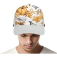 thumbnail image 3 of Leaves and Pumpkin Baseball Cap Classic Golf Cap Soft Dad Hat Multicolor Adjustable Low Profile Hat Unisex, 3 of 3