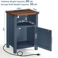 thumbnail image 2 of Farmhouse Nightstand 1 Piece with Shelf and Barn Door Wood Modern Beside Tables for Bedroom Living Room, Blue, 2 of 10