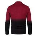 thumbnail image 3 of USNSM Mock Turtleneck Gradient Color Knitting Yarn Sweater for Men Winter Casual Warm Pullover Tops Long Sleeve Jumper Base Shirt Wine 3XL, 3 of 3