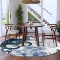 thumbnail image 3 of Round Rug 7Ft Washable Non-Slip, Nautical Blue Octopus Circle Area Rugs for Living Room Bedroom, Coastal Ocean Summer Boat Indoor Floor Mats Carpet Runner for Home Decor Aesthetic, 3 of 8