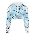thumbnail image 2 of Suhoaziia Casual Hoodies for Women Pullover Novelty Hoodie Sweatshirt Athletic Printed Graphic Halloween Bat Polka Dots Outfit Size L Lightweight Drop Shoulders Spring Clothing, 2 of 6