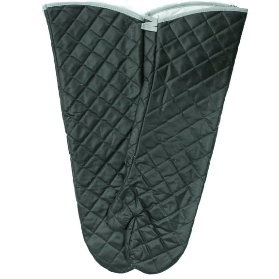 Black Quilted Canvas Oven Mitts, 24" Length, 450 Degree Heat Resistance, Ambidextrous, Sold by Pair