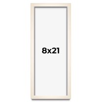 8x21 Frame White Wheat Solid Wood Picture Frame | Moulding Width 0.75 Inches | Interior Depth 0.5