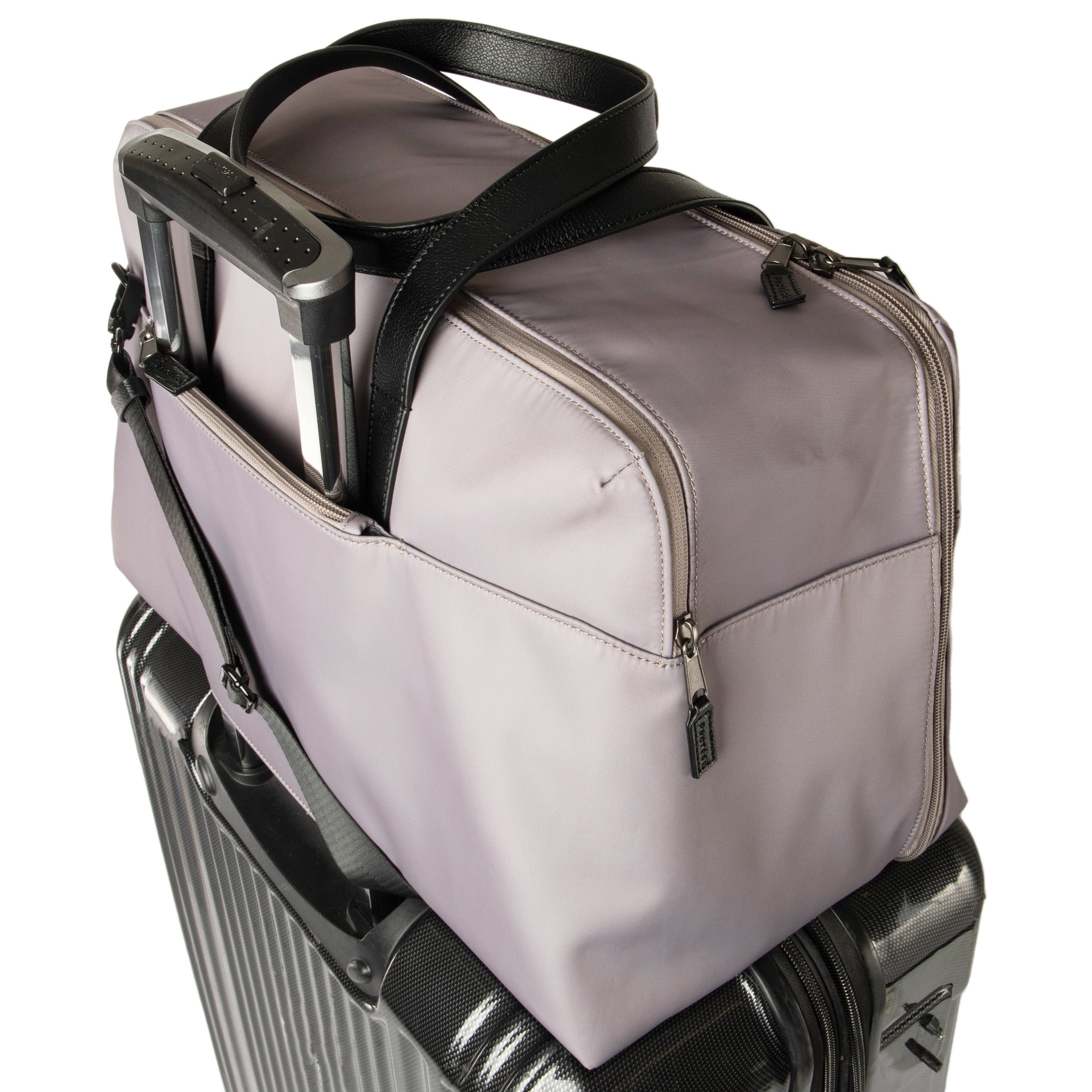 Protege 18" Carry on Adjustable Strap Weekender Duffel with Luggage Pass Through, Taupe