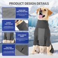 thumbnail image 3 of Large Dog Coat, Extra Warm Dog Jacket Four Legs All Wrap Waterproof Windproof Dogs Cold Weather Coats for Medium Large Dogs, Warm High Collar Full Body Dog Jumpsuit Comfortable Onesie Apparel, 3 of 8