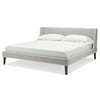 MoDRN Mid-Century Martin Platform Bed, Light Gray, King