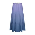thumbnail image 7 of Tnhcen Women's Summer Maxi Skirt Gradient Print Elastic Waist Drawstring Side Pockets 4-Way Stretch Plus Size S-2XL Hem Casual Long Skirt Comfortable, 7 of 7