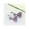 thumbnail image 5 of Gem Stone King 925 Sterling Silver Briolette Amethyst Drop Earrings for Women (10.00 Cttw, Gemstone Birthstone, 8X12MM), 5 of 6