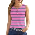 thumbnail image 2 of LSLJS Women's Summer Solid Color Round Sports Tops for Outer Wear Bottoming Slim Short Tops, Womens Tank Tops, 2 of 5