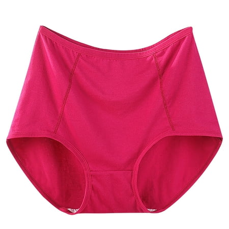 Women s Solid Plus Size Underwear High Waist Leak Proof Cotton Crotch Shorts Underwear Panties Seamless Panties Seamless Panties for Women Pinky-a 4XL