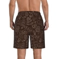thumbnail image 3 of KLL Autumn Brown Plants Men's Casual Summer Beach Shorts Hawaiian Shorts with Pockets-Medium, 3 of 5