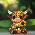 thumbnail image 5 of Animal Table Lamp, Stained Glass Table Lamp, Resin Colorful Highlands Cow LED Night Light - Mini Figurine Night Light for Bedroom, Living Room, Home Office & Tabletop Decor, 5 of 9