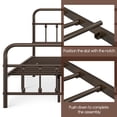 thumbnail image 5 of Yaheetech Metal Bed Frame with High Headboard and Footboard, King, Bronze, 5 of 9