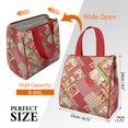 thumbnail image 3 of Pioneer Flower Floral Print Pattern Insulated Lunch Bag for Women & Adults,Large Portable Soft Cooler Lunch Bag,Thermal Food Storage Tote with Pearl Cotton,8.66L,8.75x5.75x9.5 Inch, 3 of 6