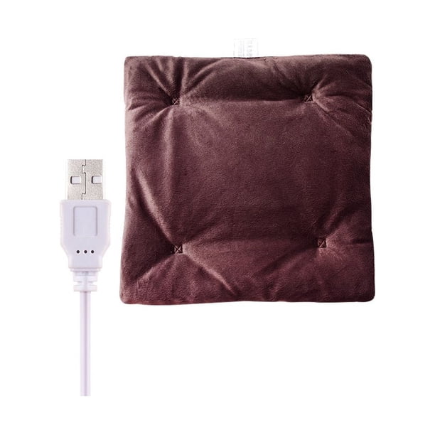 Inteprter Almohadilla de calefacción eléctrica USB para oficina, dormitorio, dormitorio de negocios, asiento y cómodo, alfombrilla para silla, Suministros térmicos Café Inteprter HA070980-04