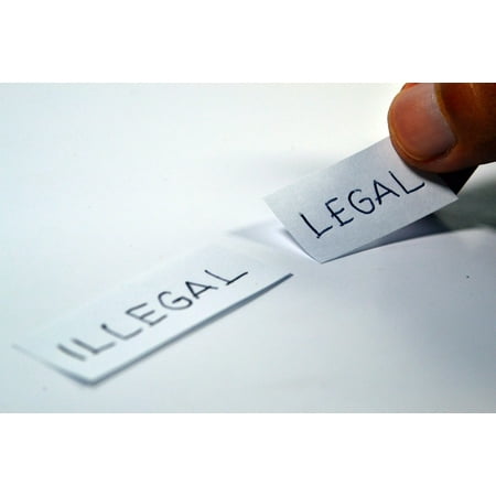 LAMINATED POSTER Opposite Illegal Legal Icon Antonym Choose Choice Poster Print 24 x (Best Choice 123 Illegal)