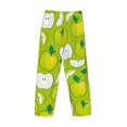 thumbnail image 3 of Vsdgher Green Apple Print Mens Pajama Pants Sleep & Lounge Pants, PJ Bottoms With elastic waistb and Pockets, 3 of 5