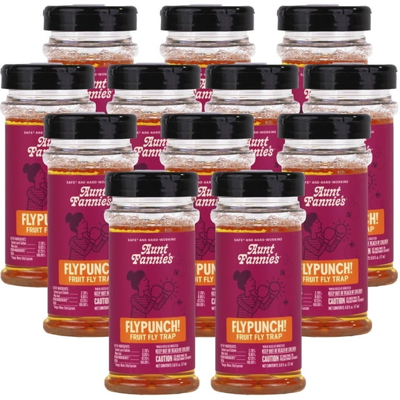 Aunt Fannie's FlyPunch! Fruit Fly Trap for Indoor Use, 12 Pack