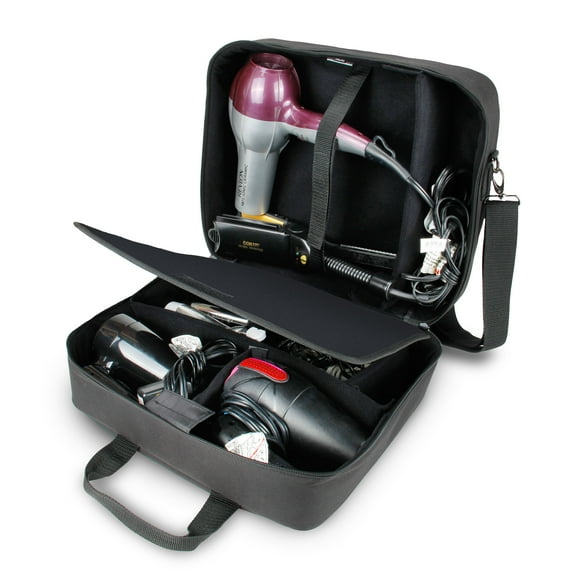 USA GEAR Hair Stylist Travel Case w/ Padded Shoulder Strap , Accessory Pockets & Adjustable Dividers