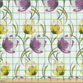 thumbnail image 2 of Floral Sofa Upholstery Fabric by the Yard, Natural Theme Botanical Illustration Retro Romantic Yellow and Purple Blossoms, Decorative Fabric for DIY and Home Accents, Multicolor by Ambesonne, 2 of 5