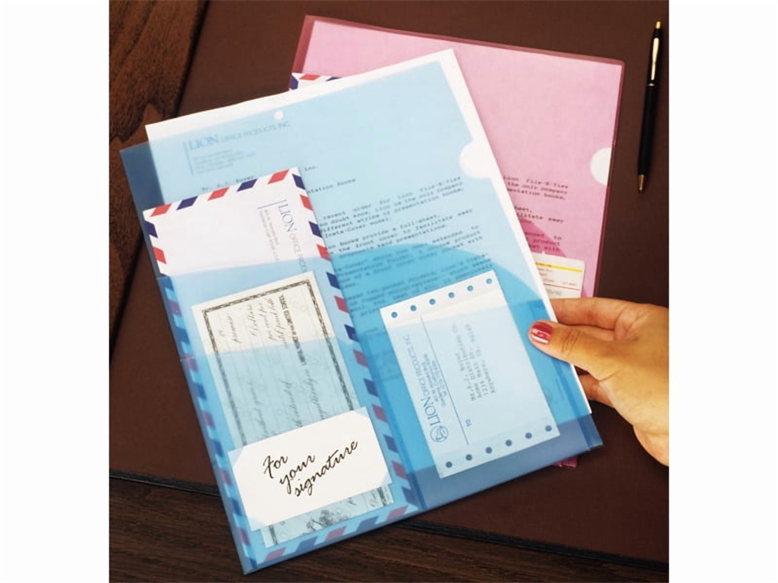 (Price/EACH)FOUR-N-ONE ORGANIZ-R 4-Pocket Plastic Organization Folder-Transparent Blue