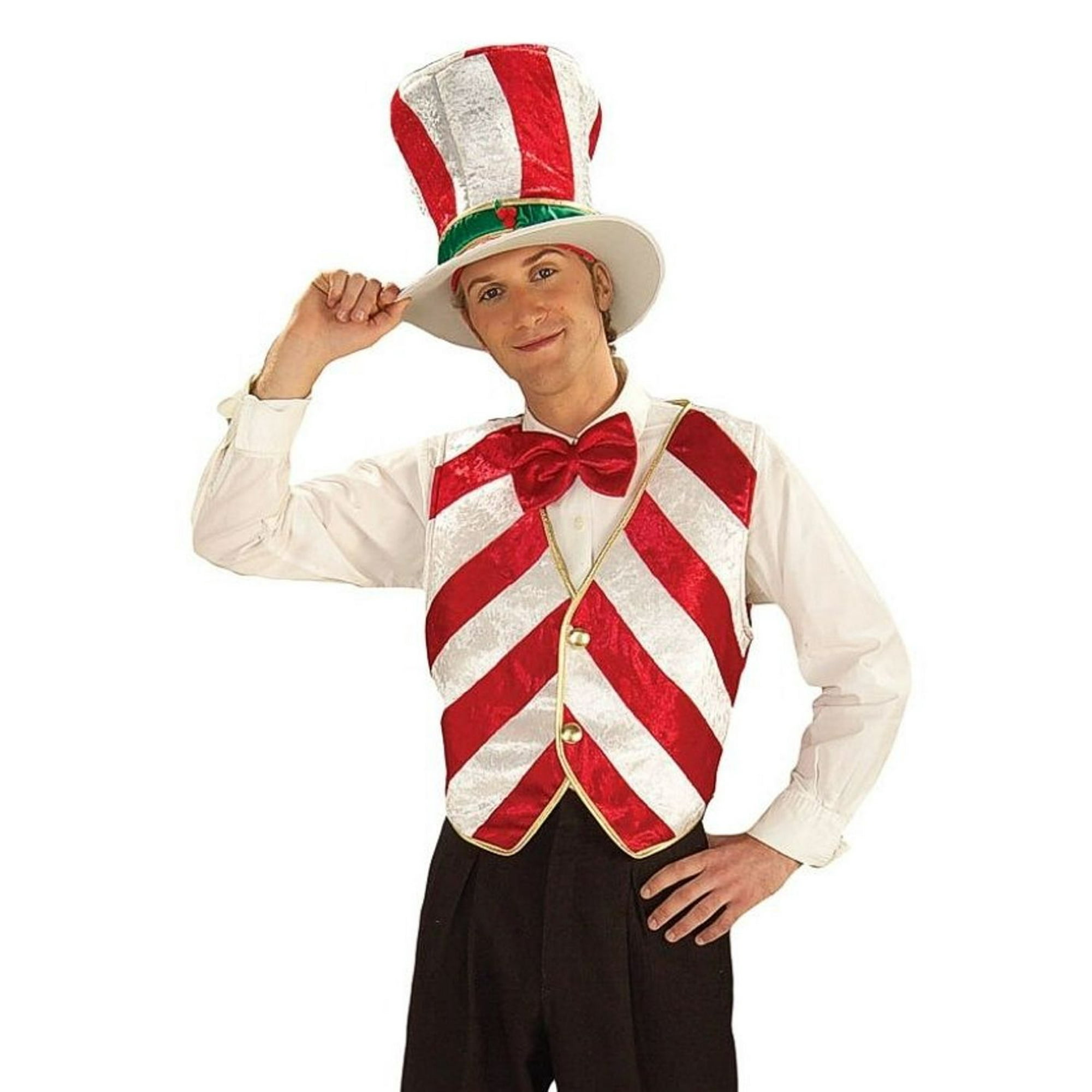 Candy Cane Costume Vest Bartender Adult Mr Peppermint Men S Candy Cane Costume Vest Bartender Adult Mr Peppermint Men S