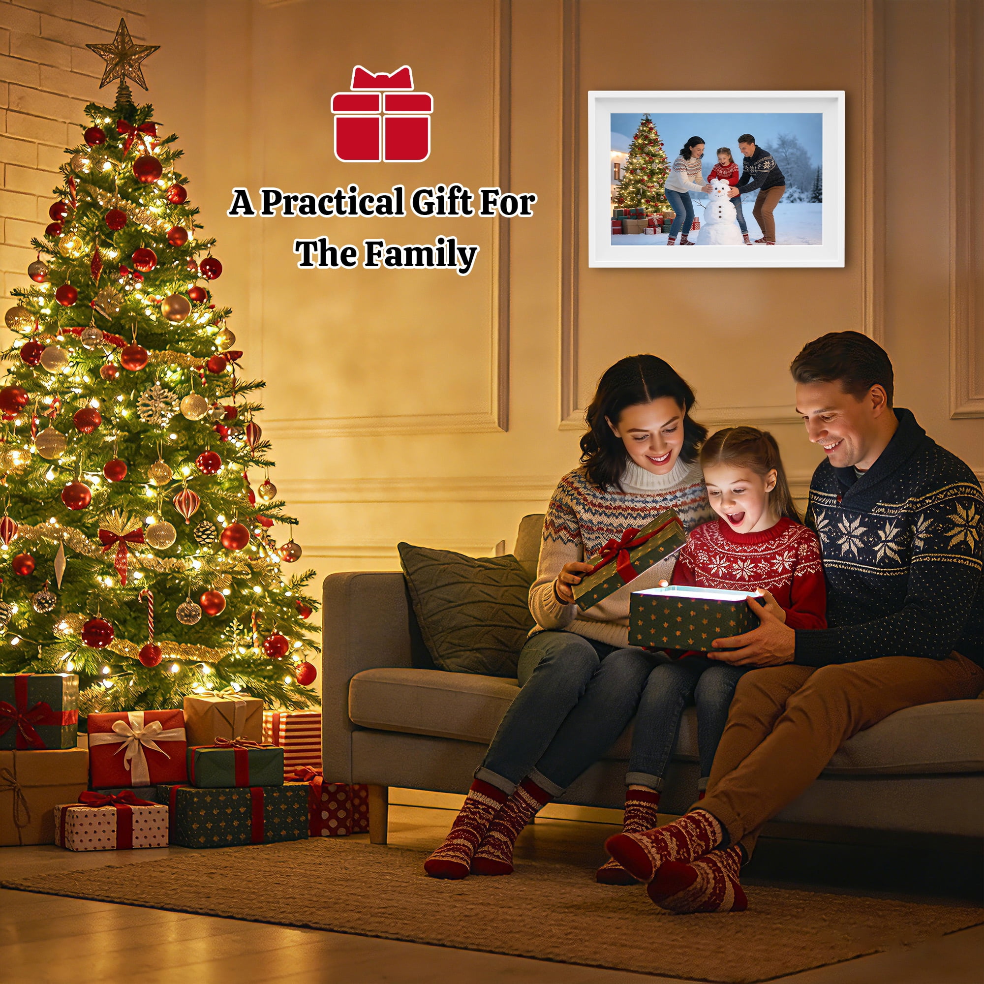 Alichome 10.1'' Digital Calendar Wall Touch Screen, Smart Interactive Sync Schedules, Reward System, Photo/Video Sharing, Father's Day Gifts