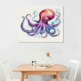 thumbnail image 2 of EastSmooth Watercolor Octopus Decor Wall Art, Abstract Sea Animal Canvas Painting Prints Blue Ocean Nautical Decor Artwork Sea Life Art Posters For Living Room Bedroom Bathroom Framed Home Decoration, 2 of 4